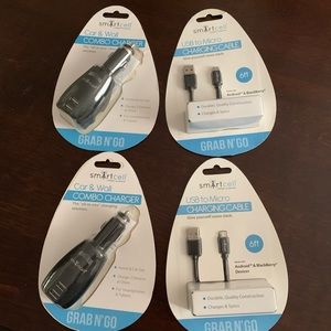 New 4 pcs phone chargers, wall car androids